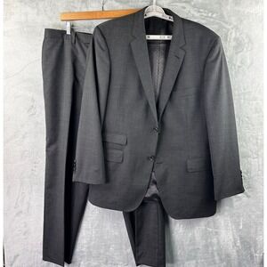 Hugo Boss Edison/Power Suit Mens 44R Gray Super 100 Wool Two-Piece
